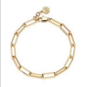 NWT oval paper clip bracelet 18k plated
